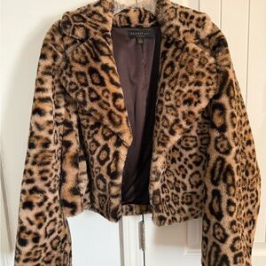 Current Air Animal Print Faux Fur Jacket